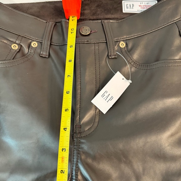 GAP Brown Leather Straight Leg Pants - Picture 10 of 11